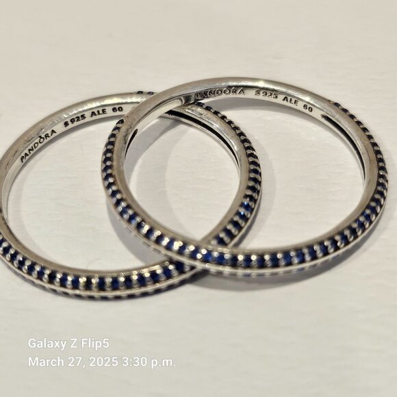 Pandora Me Blue Pave stacking ring 199679C03-60 size 9 - Picture 8 of 12